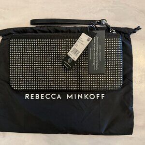 Rebecca Minkoff Black with Crystal Embellished Wristlet - new with tags